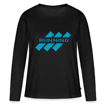 Marathon Running Run jogging - T-shirt manches longues Premium bio Femme - noir - Devant - Julia (174cm)