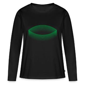 Stade des rêves (vert) - T-shirt manches longues Premium bio Femme - noir - Devant - Julia (174cm)