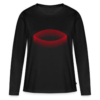 Stade des rêves (rouge) - T-shirt manches longues Premium bio Femme - noir - Devant - Julia (174cm)