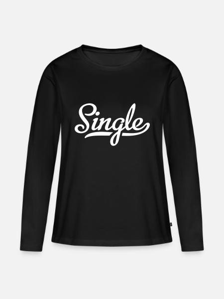 Single - Frauen Premium Bio Langarmshirt - Schwarz