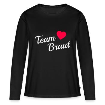Team Braut white - Frauen Premium Bio Langarmshirt - Schwarz - Vorne - Julia (174cm)