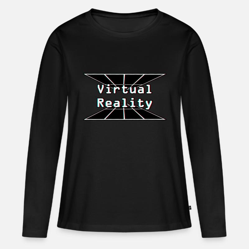 Design di realtà virtuale immersiva: esplora una Digita - Maglia a maniche lunghe ecologica premium da donna - nero