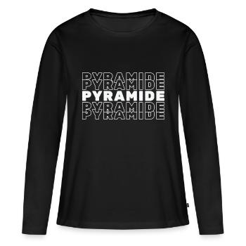 Pyramide - Frauen Premium Bio Langarmshirt - Schwarz - Vorne - Julia (174cm)