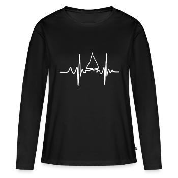 Segelboot Heartbeat Segelboot Segelboot - Frauen Premium Bio Langarmshirt - Schwarz - Vorne - Julia (174cm)