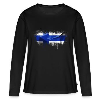 Finlande Suomi helsinki scandinavie viking fine FIN - T-shirt manches longues Premium bio Femme - noir - Devant - Julia (174cm)