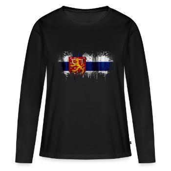 Finlande Suomi helsinki scandinavie viking fine FIN - T-shirt manches longues Premium bio Femme - noir - Devant - Julia (174cm)