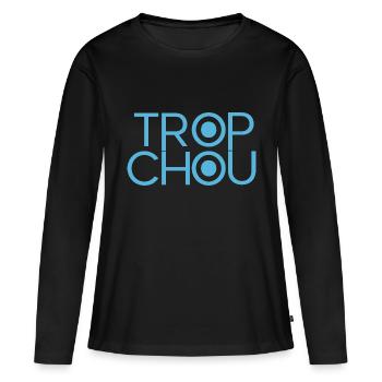 Trop Chou - T-shirt manches longues Premium bio Femme - noir - Devant - Julia (174cm)