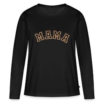 MAMA - T-shirt manches longues Premium bio Femme - noir - Devant - Julia (174cm)