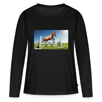 Poney jumping 20241231 143505 0000 - T-shirt manches longues Premium bio Femme - noir - Devant - Julia (174cm)