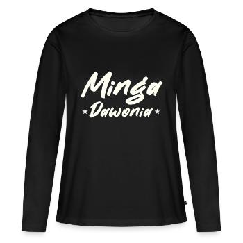 Minga Spruch vit à Munich - T-shirt manches longues Premium bio Femme - noir - Devant - Julia (174cm)