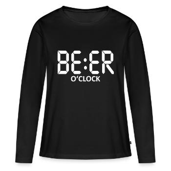 BEER O'Clock - Frauen Premium Bio Langarmshirt - Schwarz - Vorne - Julia (174cm)