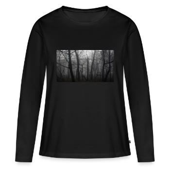 Wald - Frauen Premium Bio Langarmshirt - Schwarz - Vorne - Julia (174cm)