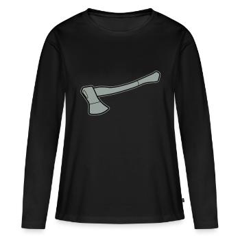 Axt - Frauen Premium Bio Langarmshirt - Schwarz - Vorne - Julia (174cm)