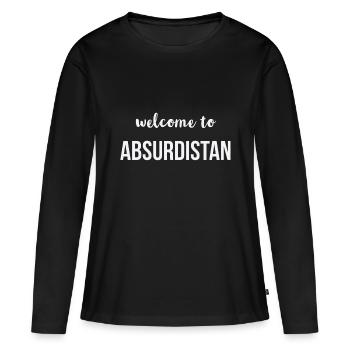 welcome to ABSURDISTAN - Frauen Premium Bio Langarmshirt - Schwarz - Vorne - Julia (174cm)