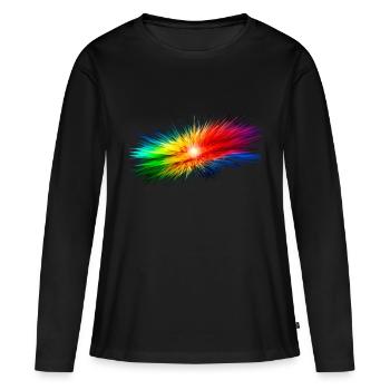 Farb Galaxy - Frauen Premium Bio Langarmshirt - Schwarz - Vorne - Julia (174cm)