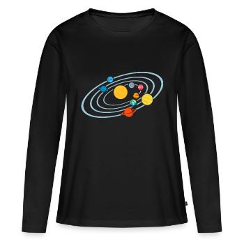 Planète - T-shirt manches longues Premium bio Femme - noir - Devant - Julia (174cm)