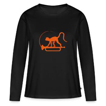 singe de musique - T-shirt manches longues Premium bio Femme - noir - Devant - Julia (174cm)