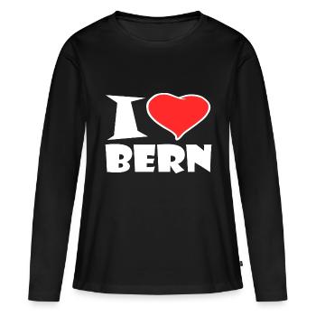 Berne - T-shirt manches longues Premium bio Femme - noir - Devant - Julia (174cm)