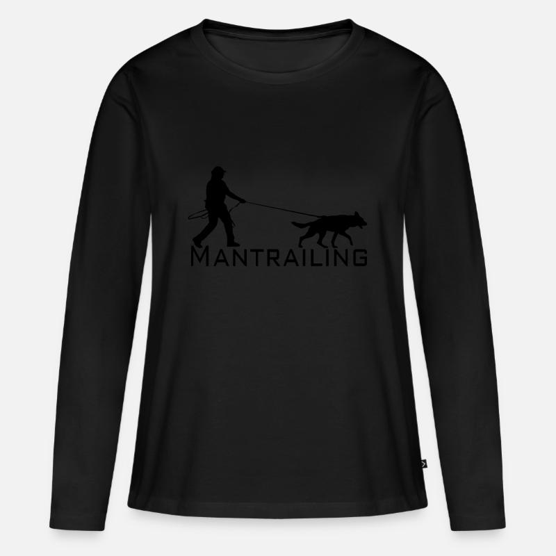 Mantrailing Schwarz - Frauen Premium Bio Langarmshirt - Schwarz