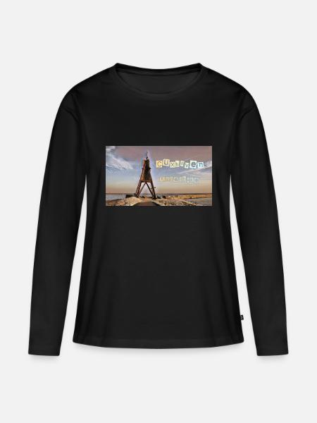 Cuxhaven Kugelbake - Frauen Premium Bio Langarmshirt - Schwarz