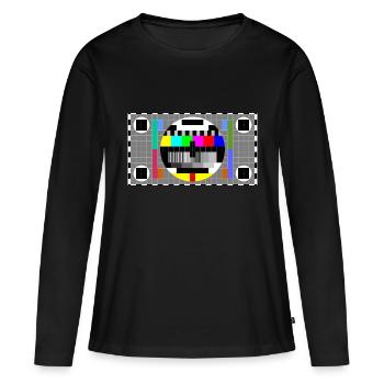 Écran de test TV - T-shirt manches longues Premium bio Femme - noir - Devant - Julia (174cm)