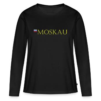 Golden Moscou - T-shirt manches longues Premium bio Femme - noir - Devant - Julia (174cm)