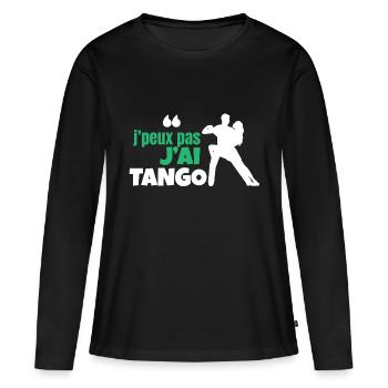 Ich kann nicht, ich habe Tango - Frauen Premium Bio Langarmshirt - Schwarz - Vorne - Julia (174cm)