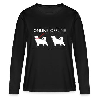 Chiens Spitz islandais Chien islandais - T-shirt manches longues Premium bio Femme - noir - Devant - Julia (174cm)