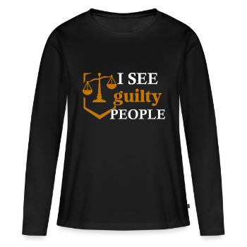 Je vois des avocats coupables - T-shirt manches longues Premium bio Femme - noir - Devant - Julia (174cm)