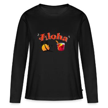 P a r a d i s e - Women's Premium Organic Long Sleeve Shirt - black - Front - Julia (174cm)