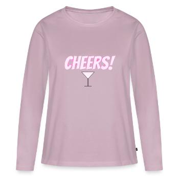 Cheers - Women's Premium Organic Long Sleeve Shirt - dusky pink - Front - Julia (174cm)