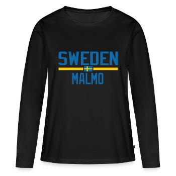 Schweden Malmö - Frauen Premium Bio Langarmshirt - Schwarz - Vorne - Julia (174cm)