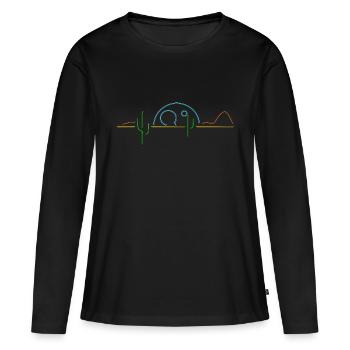 desert horizon - Women's Premium Organic Long Sleeve Shirt - black - Front - Julia (174cm)