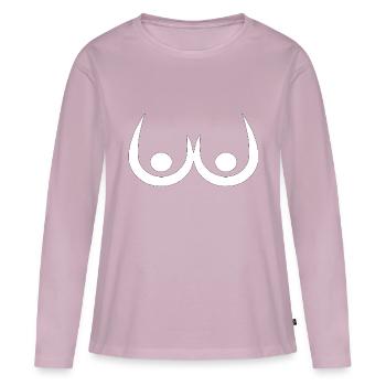dessin drôle et grossier - T-shirt manches longues Premium bio Femme - rose poudré - Devant - Julia (174cm)