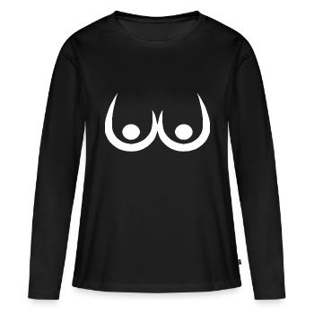 dessin drôle et grossier - T-shirt manches longues Premium bio Femme - noir - Devant - Julia (174cm)