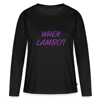 QUAND LAMBO VIOLET - T-shirt manches longues Premium bio Femme - noir - Devant - Julia (174cm)