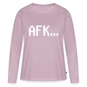 Gamer Zocker Away from Keyboard Pixel Spruch - Frauen Premium Bio Langarmshirt - Altrosa - Vorne - Julia (174cm)
