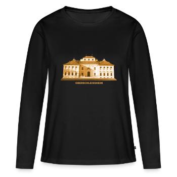 Oberschleißheim Schloss Lustheim Oberbayern - Frauen Premium Bio Langarmshirt - Schwarz - Vorne - Julia (174cm)