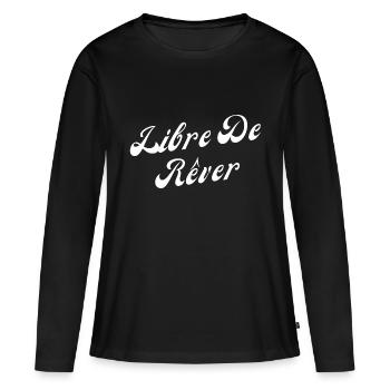 Libre de rêver - T-shirt manches longues Premium bio Femme - noir - Devant - Julia (174cm)
