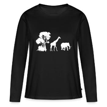 Safari Zoo Animal Safari Zoo - T-shirt manches longues Premium bio Femme - noir - Devant - Julia (174cm)