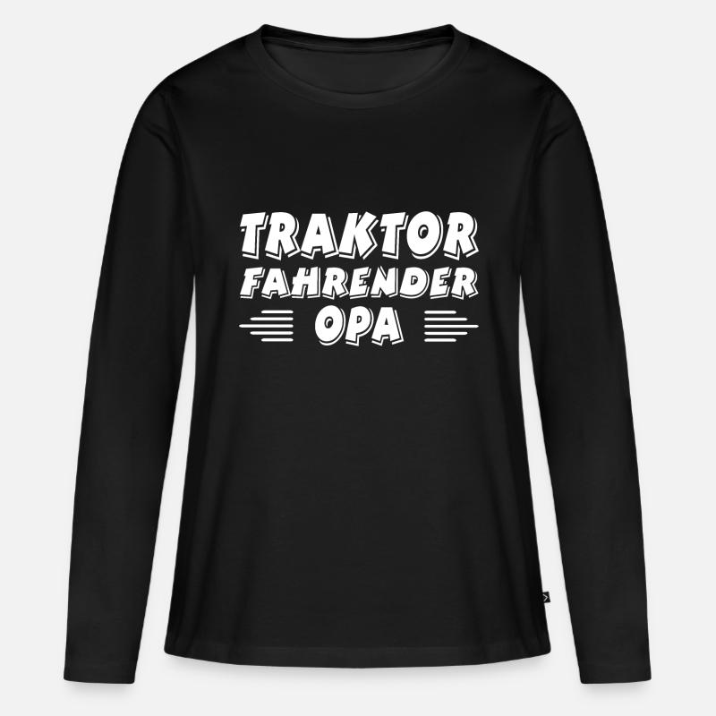 Traktor - Frauen Premium Bio Langarmshirt - Schwarz