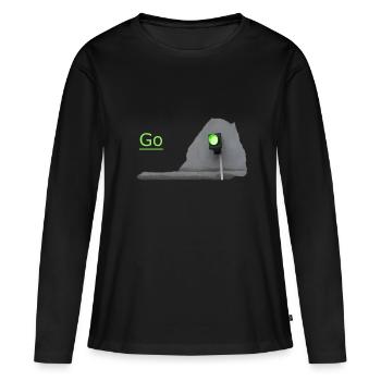 Le feu de circulation brille en vert devant le gris - T-shirt manches longues Premium bio Femme - noir - Devant - Julia (174cm)