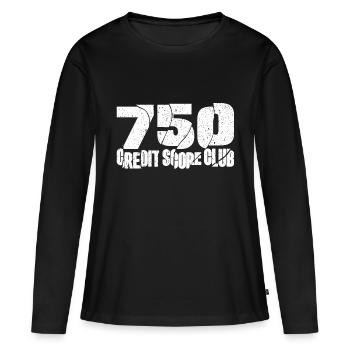 750 Credit Score Club - Financially Conscious Design - Women's Premium Organic Long Sleeve Shirt - black - Front - Julia (174cm)