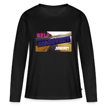 Voyage à la découverte de soi - T-shirt manches longues Premium bio Femme - noir - Devant - Julia (174cm)