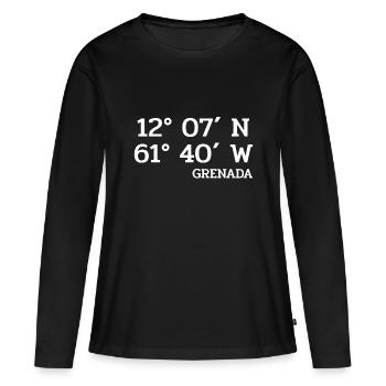 Coordonnées Grenade - Coordonnées - Caraïbes - T-shirt manches longues Premium bio Femme - noir - Devant - Julia (174cm)