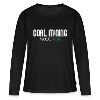 Mode d’extraction de charbon - Mineur de pioche ON - T-shirt manches longues Premium bio Femme - noir - Devant - Julia (174cm)