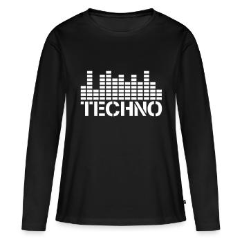 Techno Love Equalizer Waves Musique Fête Logo - T-shirt manches longues Premium bio Femme - noir - Devant - Julia (174cm)