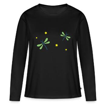 Libellule - T-shirt manches longues Premium bio Femme - noir - Devant - Julia (174cm)
