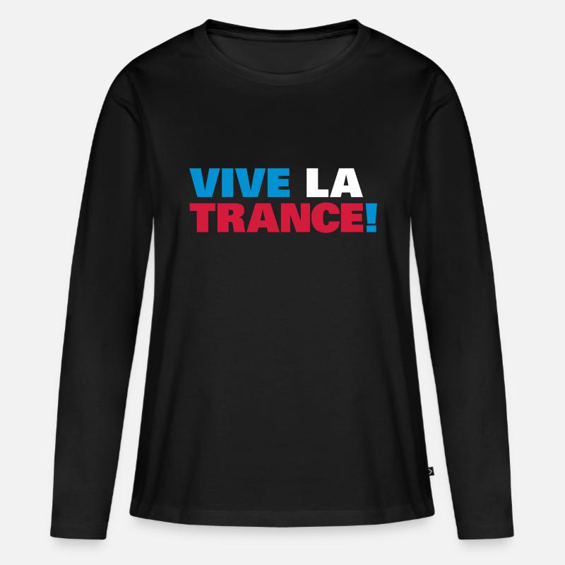 Trance - Vive la Trance ! - Frauen Premium Bio Langarmshirt - Schwarz