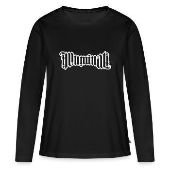 Illuminati - T-shirt manches longues Premium bio Femme - noir - Devant - Julia (174cm)
